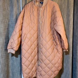 Missguided Camel Diamond Quilted Puffer Jacket